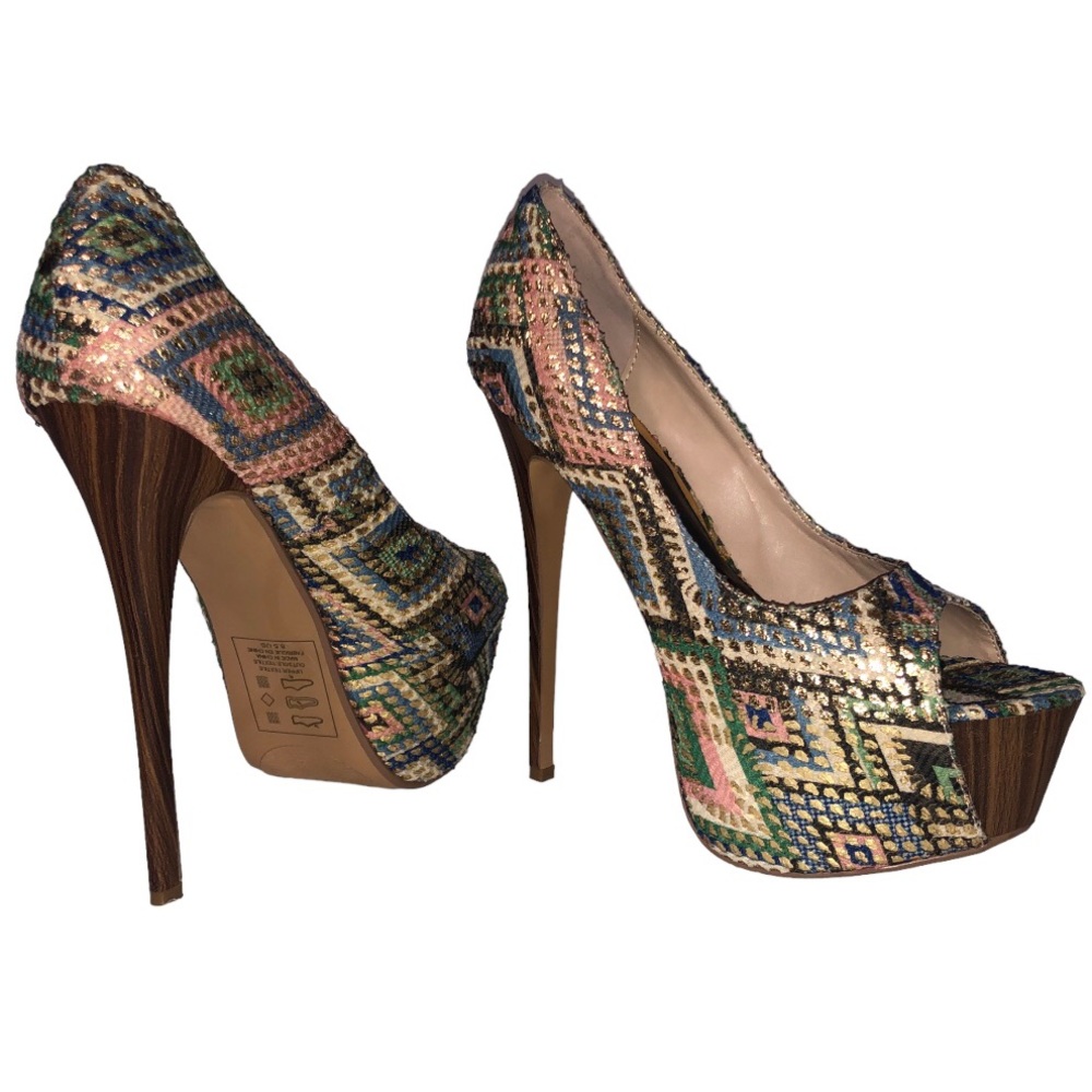 Scene Shimmer Platform Stiletto Heels Women’s Size 8.5 EUC
